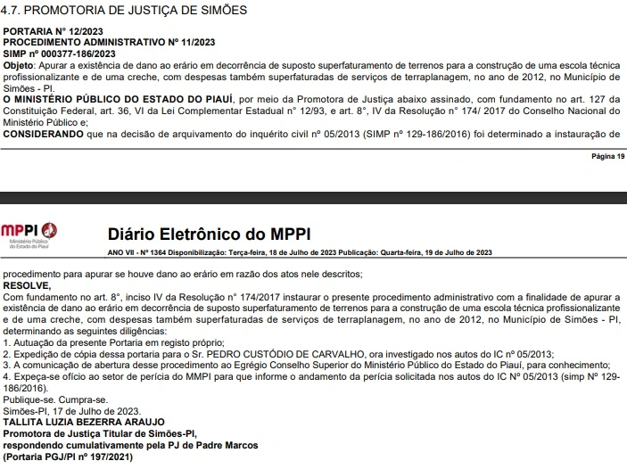 Portaria do MP-PI