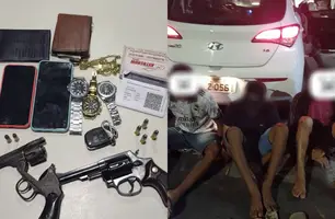 Presos suspeitos de assaltos (Foto: Divulgação/ PM-PI)
