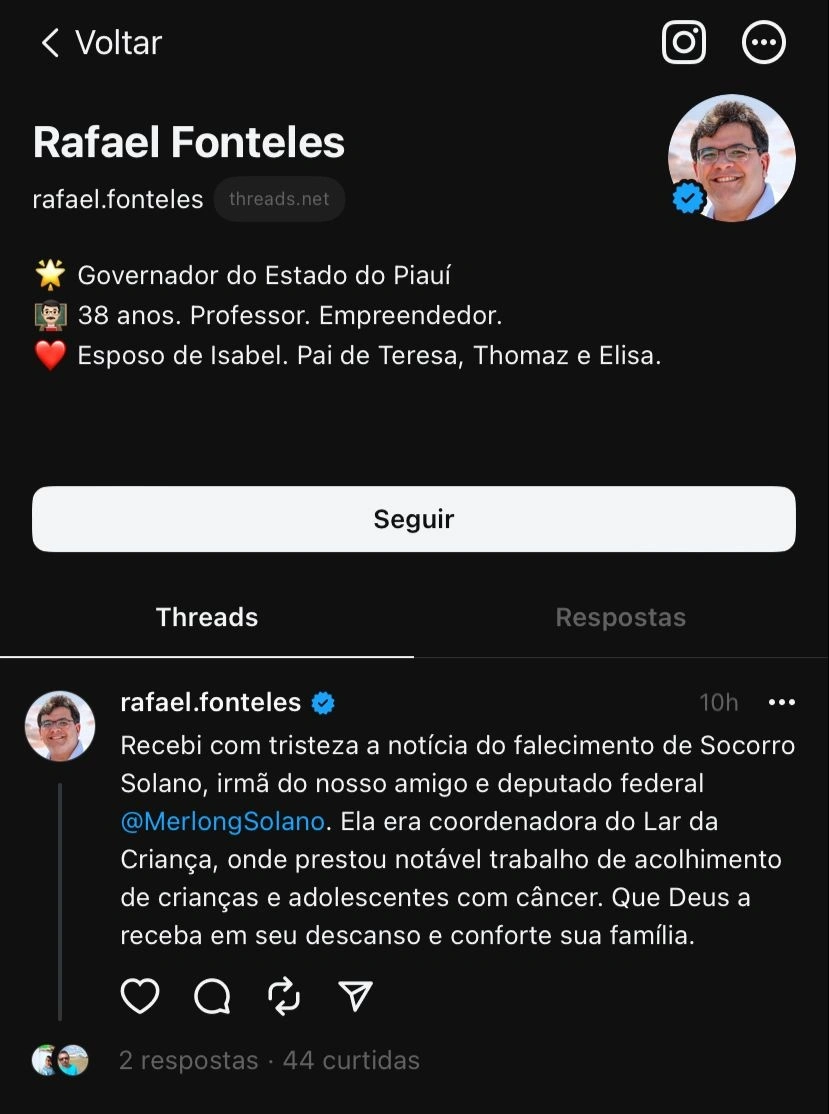 Rafael Fonteles, governador do Piauí