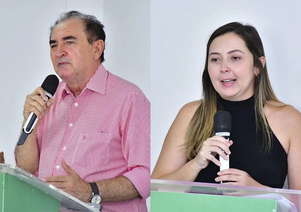 Antônio Reis Neto, prefeito de Floriano-Pi e Caroline de Almeida Reis, secretária municipal de Saúde de Floriano-Pi.