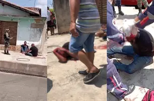 Assaltantes são linchados pela população em Teresina (Foto: Reprodução)