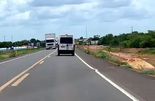 BR-316, em Demerval Lobão (Foto: Jhone Sousa / Conecta Piauí)
