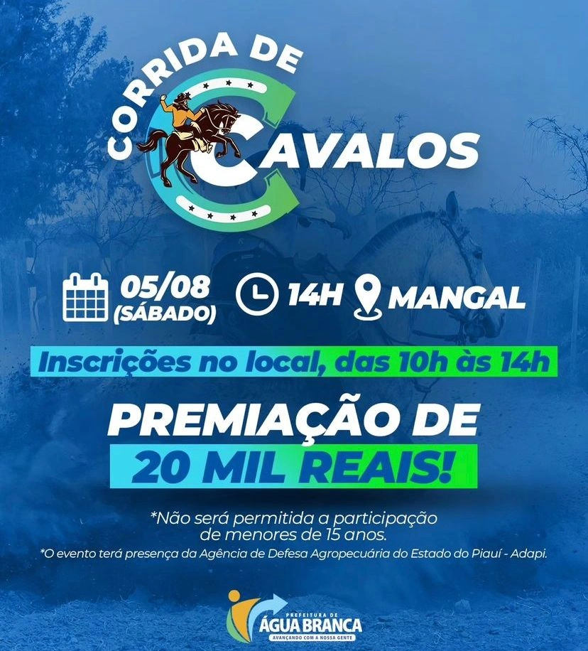 Corrida de cavalos em Água Branca
