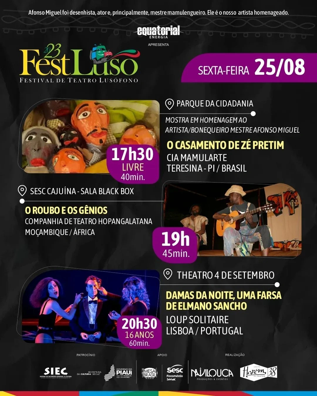 FestLuso terá três espetáculos nesta sexta-feira