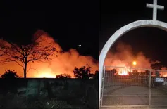 Incêndio de grandes proporções atinge cemitério no Piauí