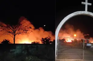 Incêndio atinge cemitério em Campo Maior (Foto: Divulgação/ Defesa Civil de Campo Maior)