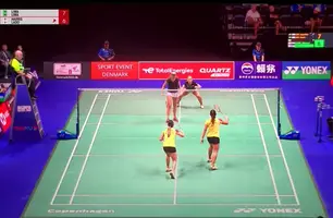 Jaqueline Lima e Samia Lima, Mundial de badminton de Copenhague (Foto: Reprodução/BWF TV)
