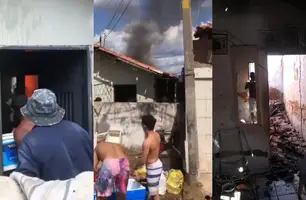 Mulher incendeia a própria casa em Teresina (Foto: Reprodução)