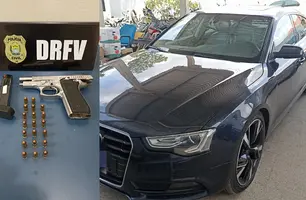 Mulher presa com arma de fogo em Teresina (Foto: Divulgação/ PC-PI)