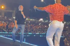 Prefeito faz desafio 'Posturado e Calmo' e dança no palco em show de Leo Santana