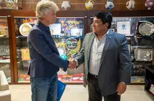 Presidente da CBF, Ednaldo Rodrigues, e a técnica Pia Sundhage (Foto: Lesley Ribeiro/CBF)