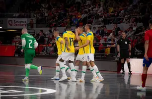 Seleção Brasileira de Futsal vence Espanha por 5 a 2 (Foto: Jeff Gimenes/CBF)