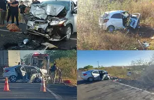 Veículos envolvidos no acidente (Foto: Divulgação/PRF)
