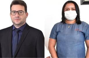 Vereador Marcos Onofre Rodrigues e a ex-secretária de Finanças Edmária Freitas de Sousa (Foto: Reprodução)