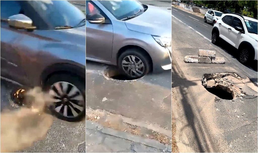 Buraco na avenida João XXIII