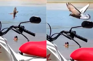 Casal se ama no rio (Foto: Tiago Moura / Conecta Piauí)