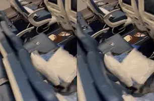 Corredor do avião (Foto: Reprodução/Redes Sociais)