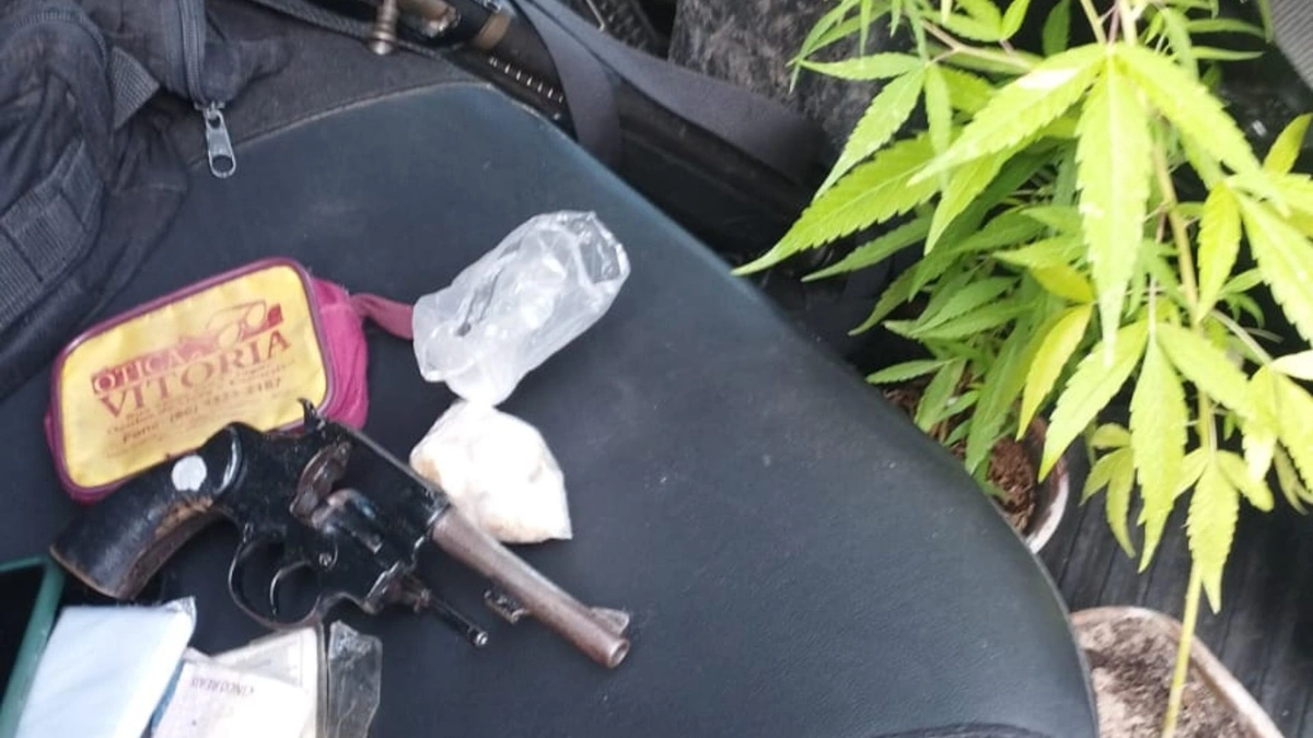 Drogas e arma apreendidas em Parnaíba