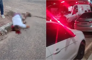 Homem baleado na cabeça em Parnaíba (Foto: Renato Carlos / Conecta Piauí)