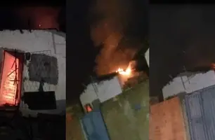 Incêndio de grandes proporções destrói casa de pai de santo na Zona Norte de Teresina (Foto: Divulgação)