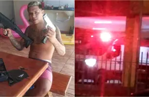 Indivíduo conhecido como 'Parrudo' e ambulância atingida no mês de julho na Zona Sul (Foto: Reprodução/Rede Social)