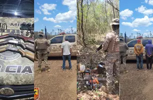 Os indivíduos e todo o material foram apreendidos e encaminhados para os procedimentos legais. (Foto: Reprodução)