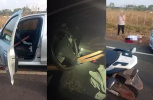 Pedaço de madeira perfura carro e fere motorista em ponte no norte do Piauí (Foto: Reprodução)