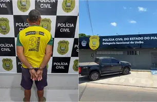 Prisão do suspeito de estuprar as netas em União (PI) (Foto: Reprodução)