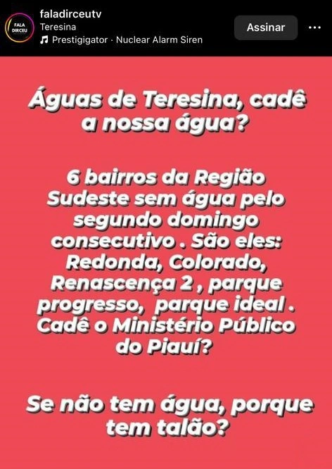Reclamação nas redes sociais