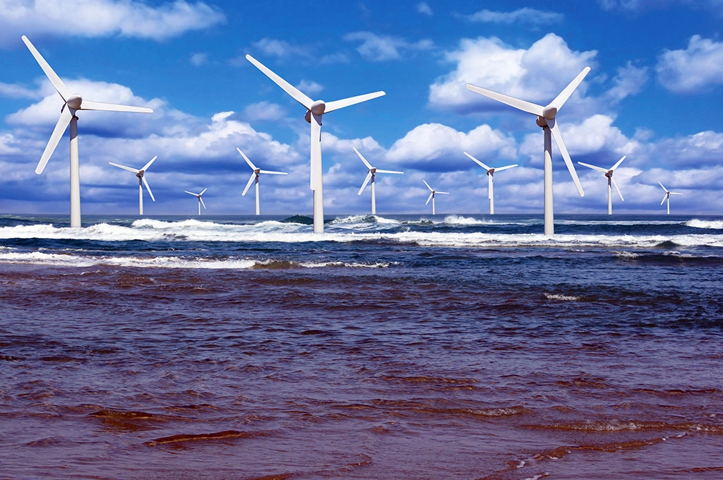 Turbinas eólicas em alto mar