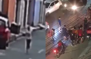 Vídeo mostra momento em que jovem é esfaqueada pelo pai; idoso foi espancado (Foto: Reprodução)