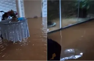 Casa alagada em Amarante (Foto: Reprodução)