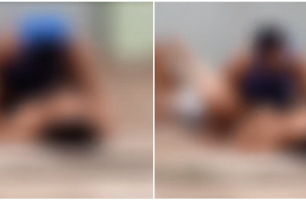 Casal é flagrado fazendo sexo em calçada de residência na zona Norte de Teresina (Foto: Reprodução)