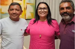 Chagas Cigarreiro, prefeita Dinair e o contador Delson Oliveira (Foto: Reprodução)