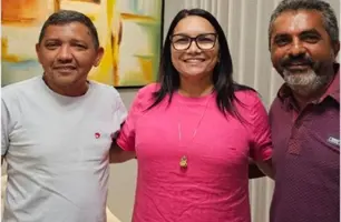 Chagas Cigarreiro, prefeita Dinair e o contador Delson Oliveira (Foto: Reprodução)