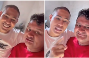 Com cabelo cortado, Itallo Bruno comemora liberdade e exalta apoiadores (Foto: Divulgação)