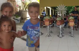 Corpos das crianças que morreram durante incêndio são velados (Foto: Reprodução)