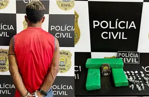 Homem é preso suspeito de tráfico de drogas no bairro Coqueiro em Luís Correia (Foto: Reprodução)
