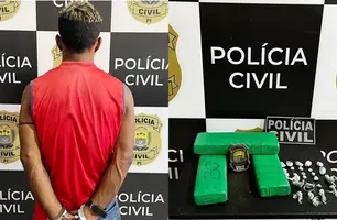 Homem é preso suspeito de tráfico de drogas no bairro Coqueiro em Luís Correia (Foto: Reprodução)