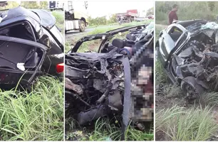 Homem morre preso às ferragens após acidente na BR-316 em Lagoa do Piauí (Foto: Reprodução)