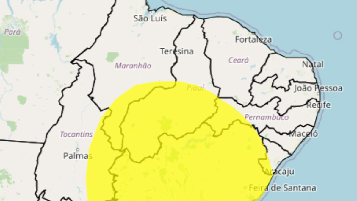 INMET emite novo alerta de chuvas intensas para várias cidades do Piauí