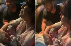 Mulher dá à luz dentro de Uber e bebê nasce de mãos dadas com o pai