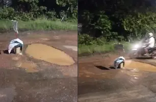 Moradores denunciam buracos em avenida de Teresina: 'já completou mês' (Foto: Conecta Piauí)