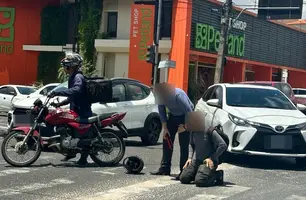Motociclista sofre acidente na zona Leste de Teresina (Foto: Reprodução/Conecta Piauí)