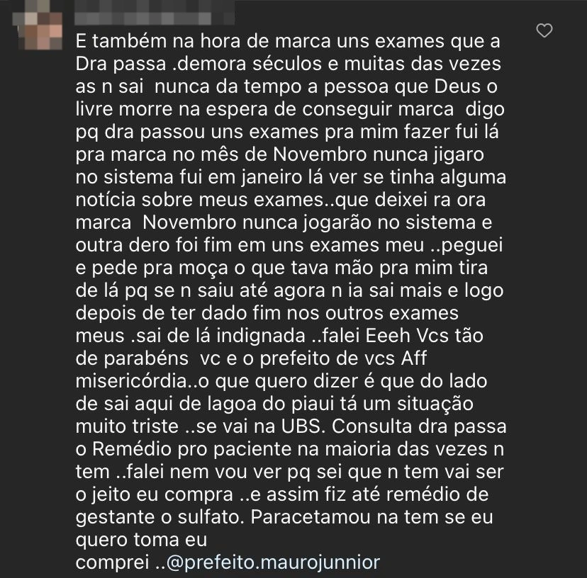 Mulher denuncia falta de medicamentos em UBS de Lagoa do Piauí