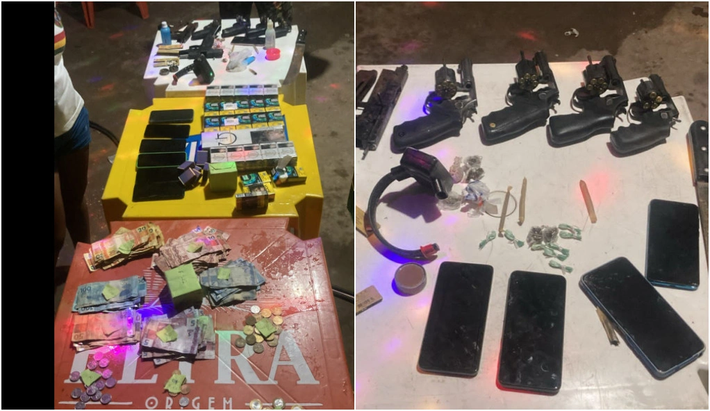 Objetos apreendidos pela polícia