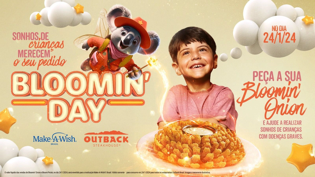 Outback promove a 17ª edição do Bloomin’ Day em parceria com a Make-A-Wish Brasil