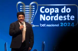 Presidente da CBF, Ednaldo Rodrigues, discursa no sorteio da Copa do Nordeste (Foto: Lesley Ribeiro/CBF)