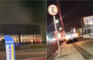 Princípio de incêndio é registrado no Parnaíba Shopping e bombeiros são acionados (Foto: Reprodução)