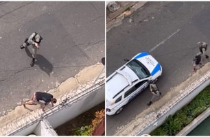 Vídeo mostra momento em que bandido é preso após realizar assalto em Teresina (Foto: Reprodução)
